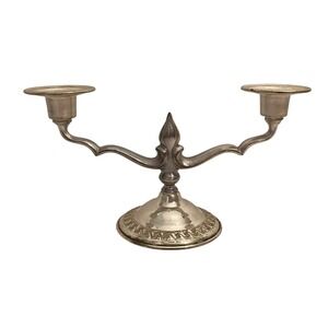 Silver Plated Candelabra Table Centerpiece Bookshelf Decor Cottagecore Victorian